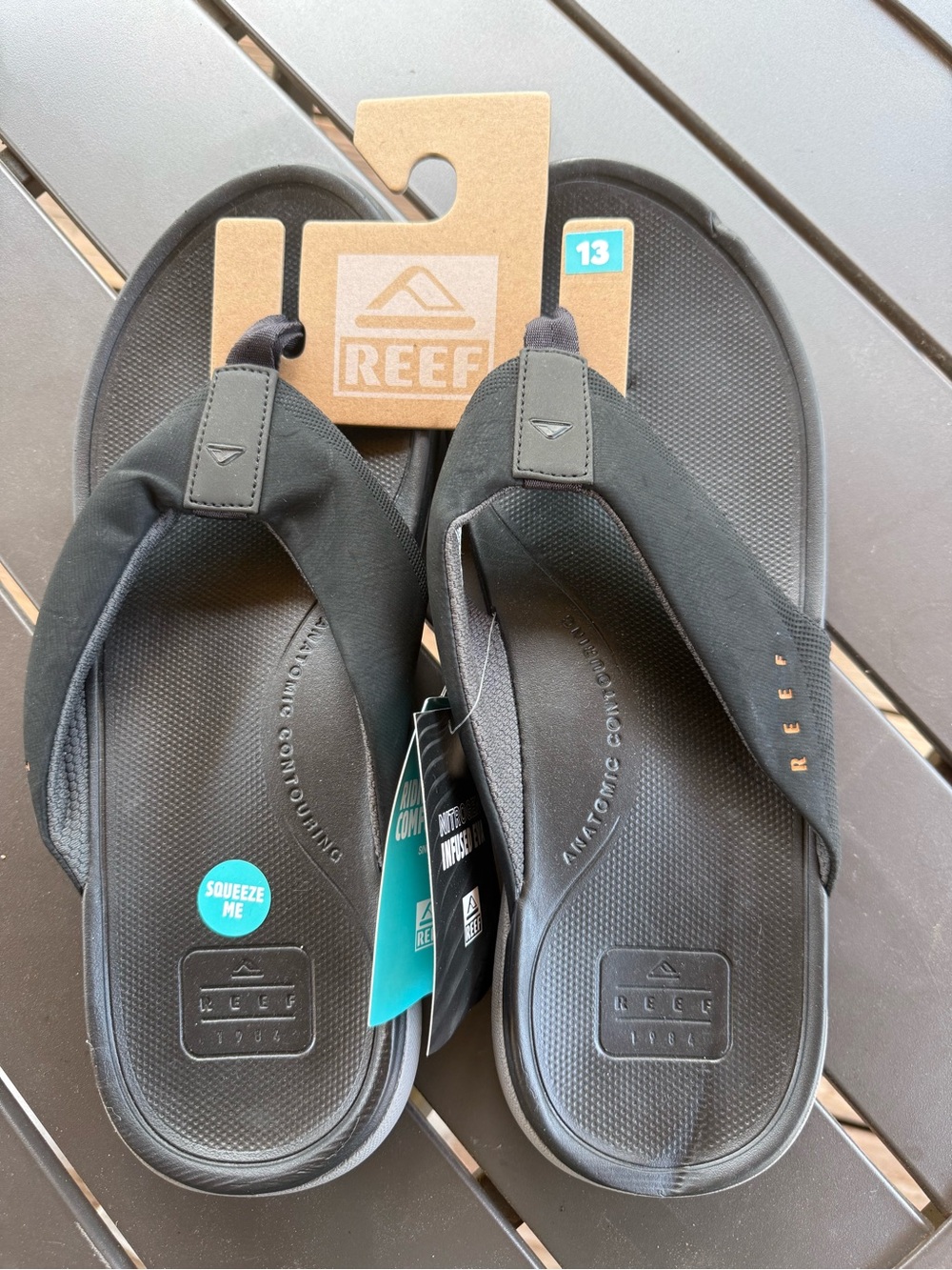 Reef Black Men's Padded Strap Flip Flops